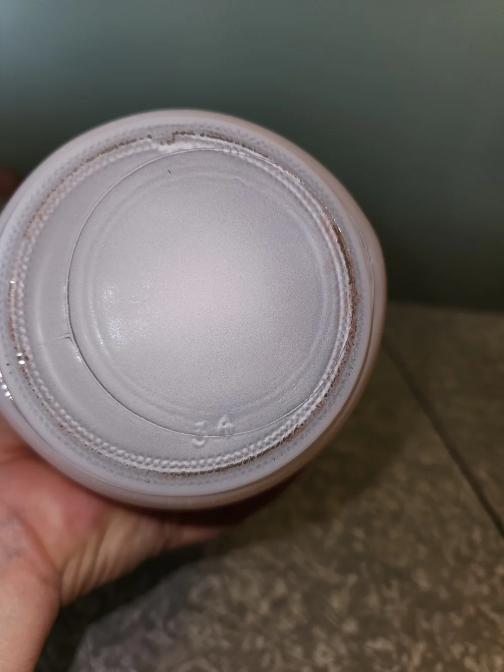 Source Unknown Soft Pink Curved Ceramic Vase Number 34 On Bottom